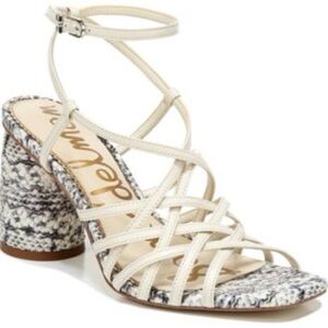 Sam Edelman Gold and Brown Strappy Heels